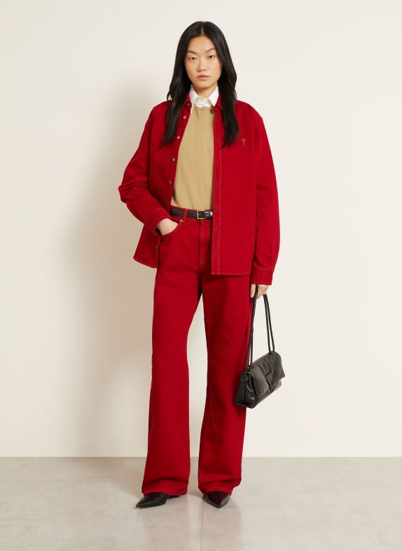AMI PARIS Wide leg jeans A186 ROUGE RUBIS