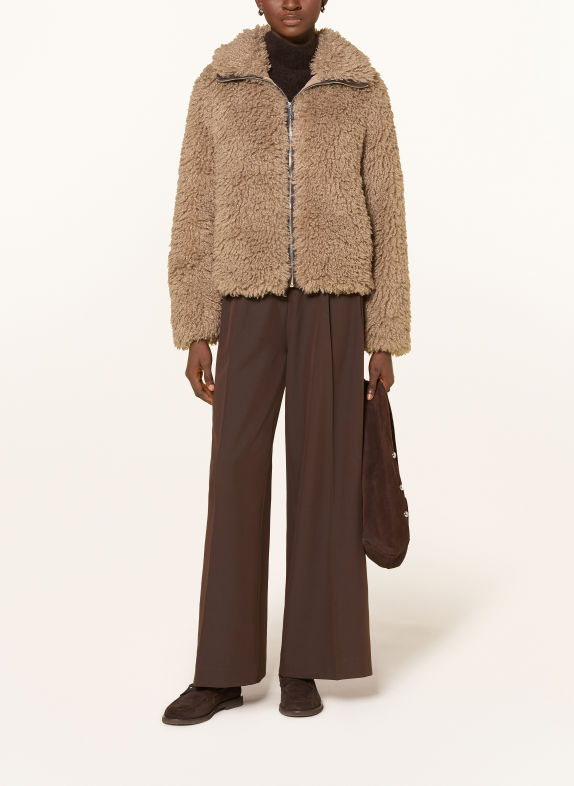 RINO & PELLE Faux Fur Jacket TAUPE