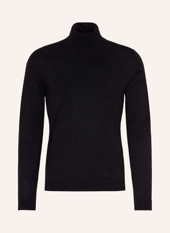 roberto collina Rollkragenpullover aus Merinowolle SCHWARZ