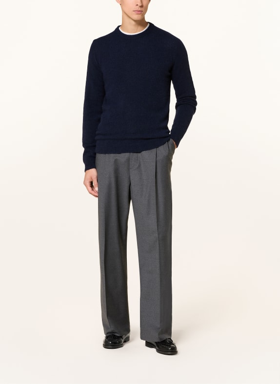 roberto collina Trui met kasjmier DONKERBLAUW