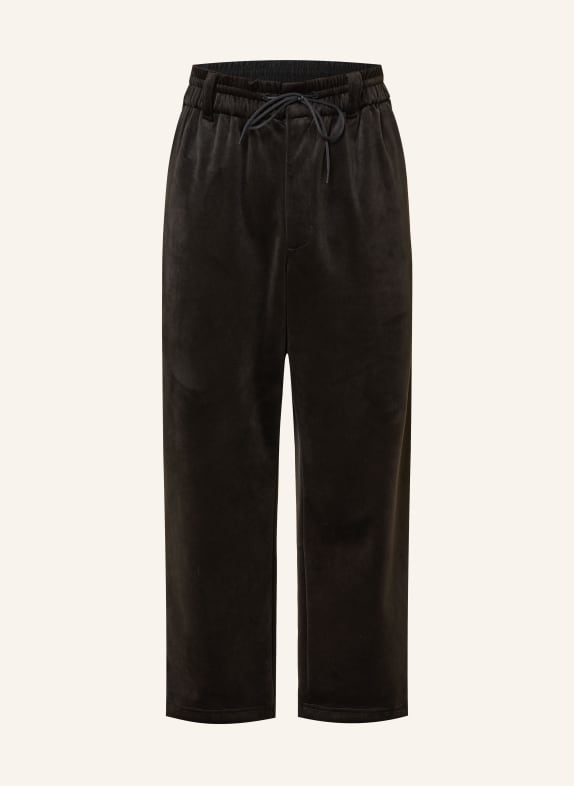 Y-3 Pantaloni în stil jogging, croială largă, din catifea NEGRU