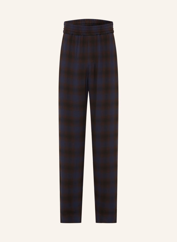 DRIES VAN NOTEN Pantalon de style jogging coupe classique MARRON FONCÉ / BLEU FONCÉ