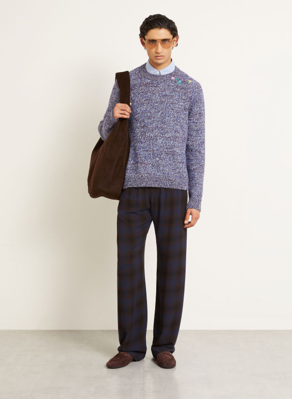 DRIES VAN NOTEN Broek in joggingstijl, regular fit MARRON FONCÉ / DONKERBLAUW