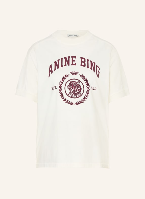 ANINE BING T-shirt JAYLIN CRÈME / ROUGE FONCÉ