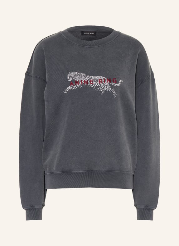 ANINE BING Sweatshirt SPENCER DONKERGRIJS / LICHTGRIJS / DONKERROOD