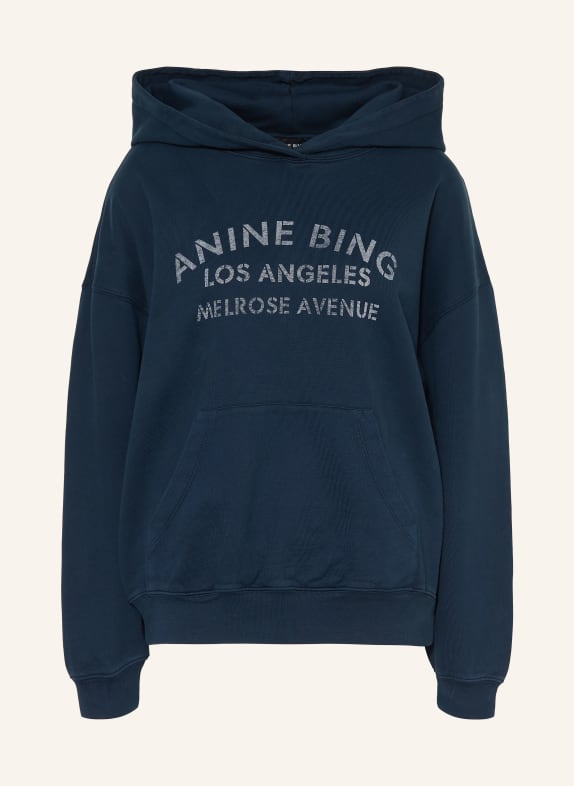 ANINE BING Hoodie HARVEY DONKERBLAUW / WIT