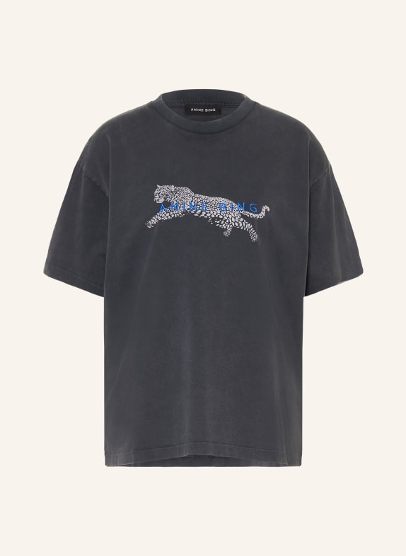 ANINE BING T-Shirt CADE DUNKELGRAU / HELLGRAU / BLAU