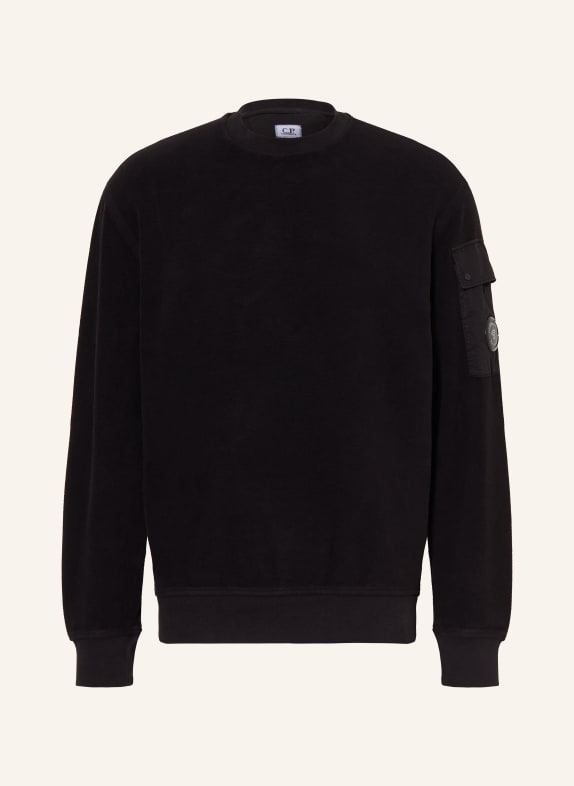 C.P. COMPANY Sweatshirt im Materialmix SCHWARZ