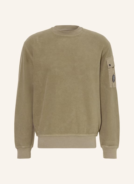 C.P. COMPANY Sweatshirt im Materialmix HELLGRÜN