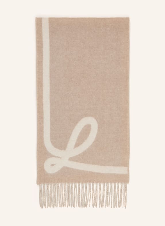 LOEWE Eșarfă TAUPE / ALB