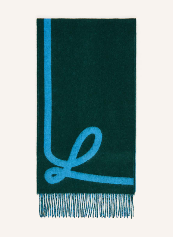 LOEWE Eșarfă VERDE / ALBASTRU DESCHIS