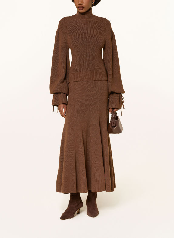 ULLA JOHNSON Jupe en maille AZARIA MARRON