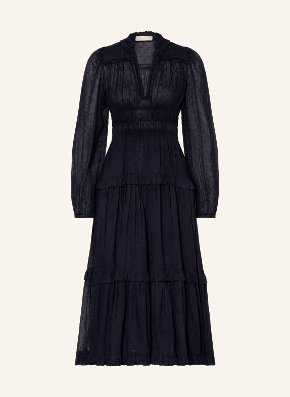 ULLA JOHNSON ARDELLE Dress with Ruffles DARK BLUE