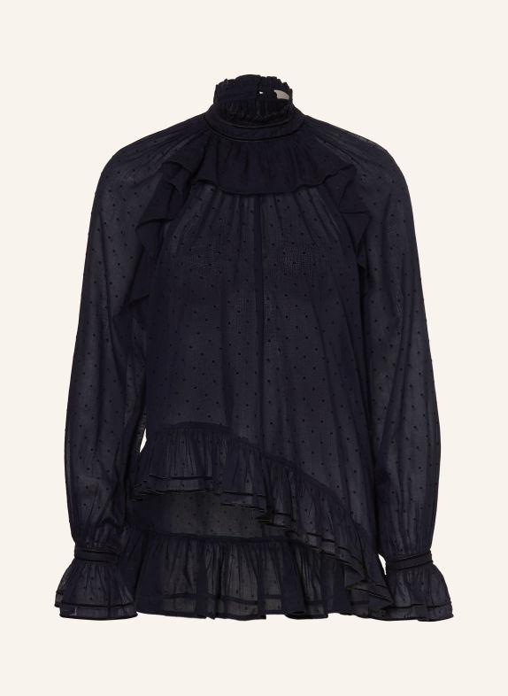 ULLA JOHNSON Blusenshirt MARCELLA mit Rüschen DUNKELBLAU