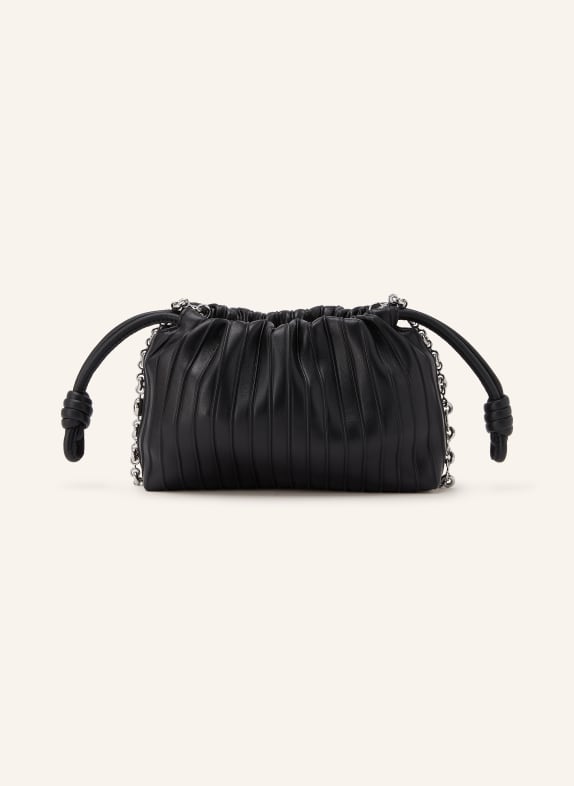 LOEWE Beuteltasche FLAMENCO PURSE PLEATED MINI SCHWARZ / SILBER