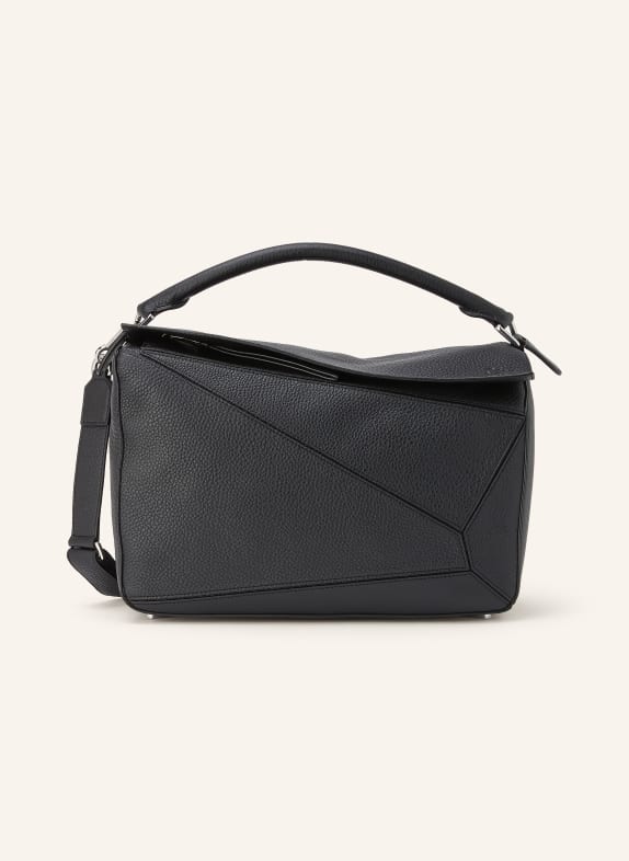 LOEWE Schultertasche PUZZLE LARGE SCHWARZ / SILBER
