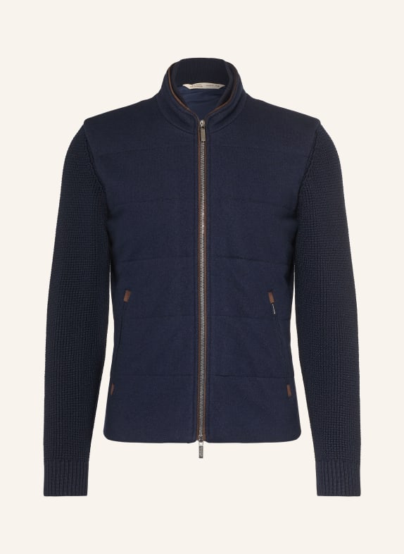 MAURIZIO  BALDASSARI Gewatteerde jas BRENTA in een mix van materialen DONKERBLAUW / MARRON FONCÉ