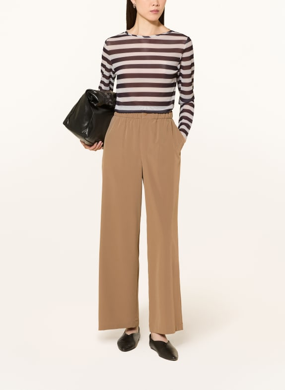 darling harbour Longsleeve met lange mouwen van mesh darkbrown /offwhite