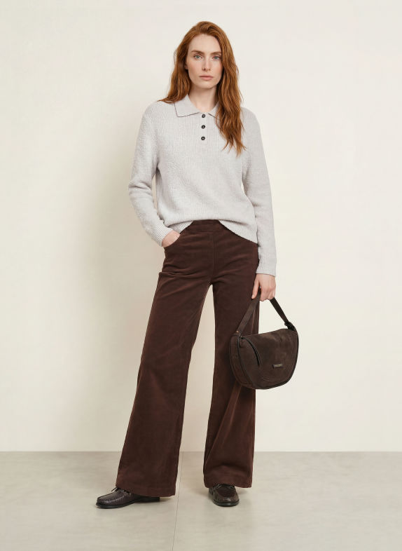 Marc O'Polo Gebreid poloshirt CRÈME