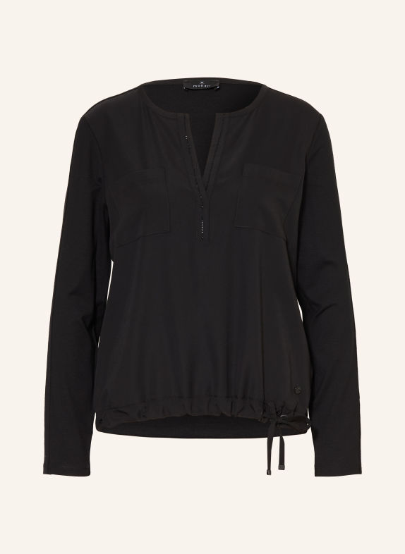 monari Blusenshirt im Materialmix mit Schmucksteinen SCHWARZ