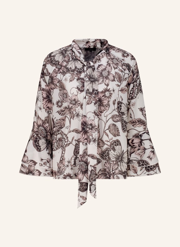 monari Tie-neck blouse with ruffles CREAM / LIGHT PINK / TAUPE