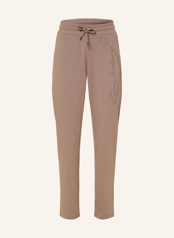 monari Jerseybroek met sierstenen TAUPE