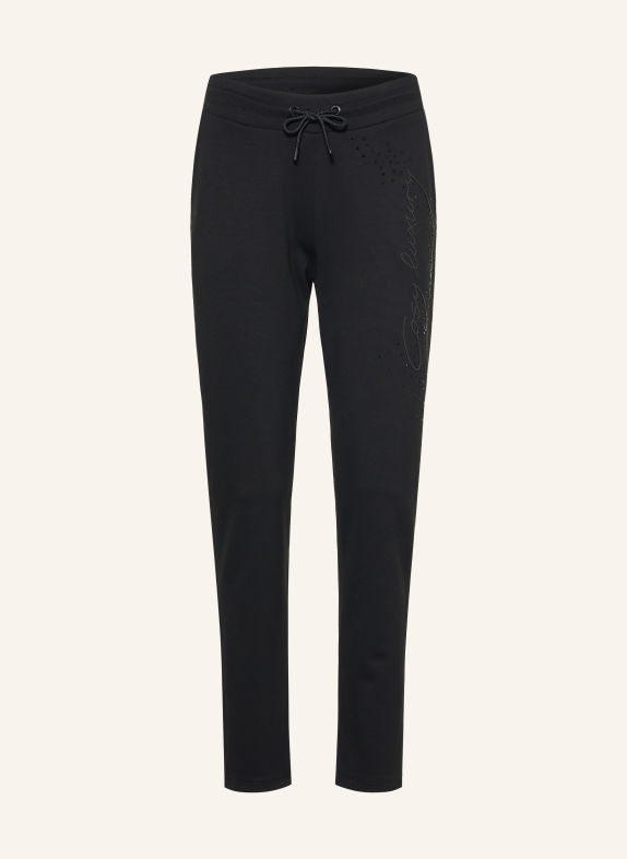 monari Jerseybroek met sierstenen ZWART