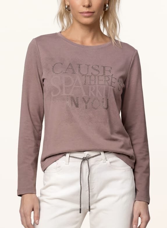 monari Sweatshirt met sierstenen TAUPE / ZILVER