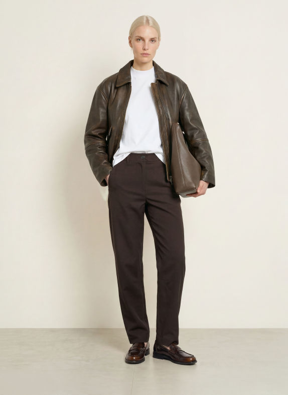 Marc O'Polo Marlenehose DUNKELBRAUN