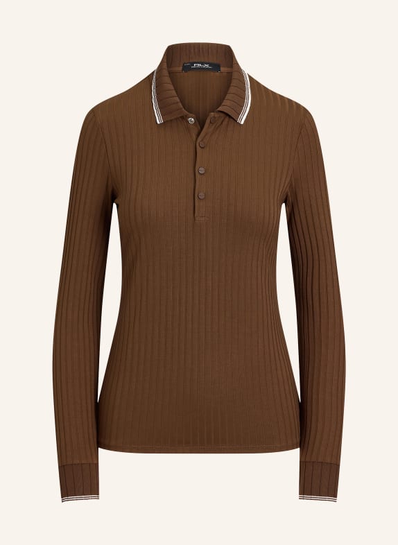 RLX RALPH LAUREN Jersey polo shirt BROWN / WHITE