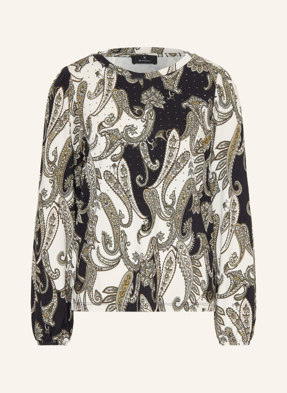 monari Longsleeve met sierstenen CRÈME / KAKI / ZWART