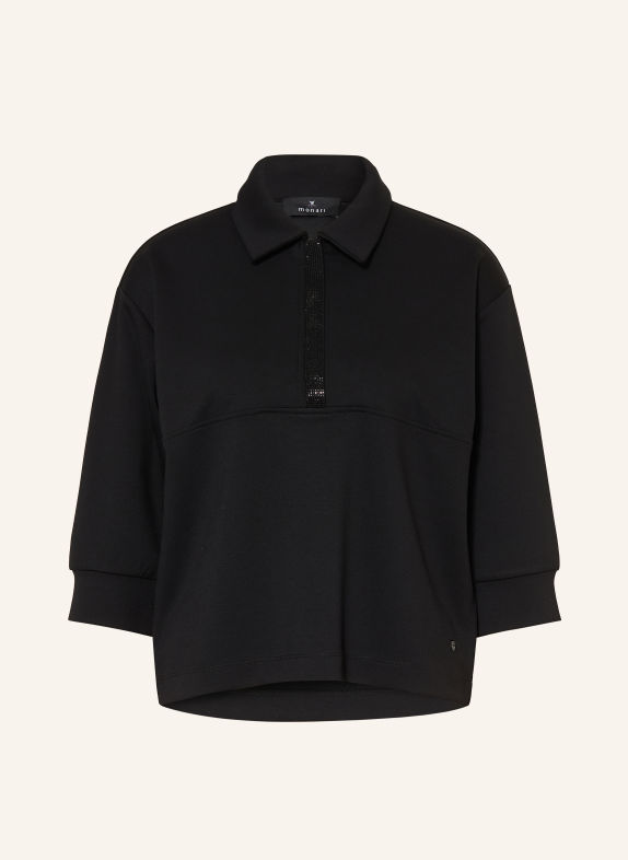 monari T-shirt met sierstenen en 3/4-mouwen ZWART