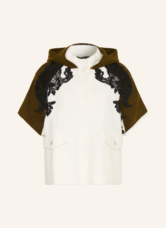 monari Vest met kant WIT / OLIJF / ZWART