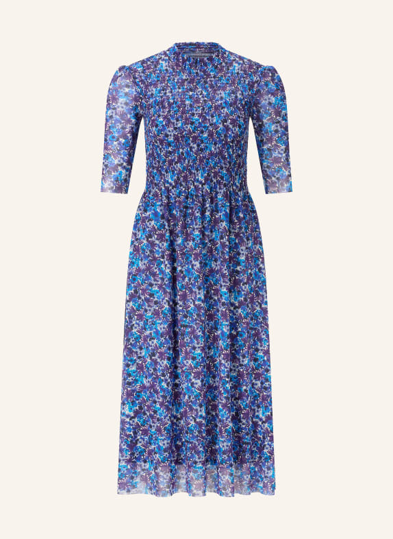Rich & Royal Mesh-jurk BLAUW / DONKERPAARS / WIT
