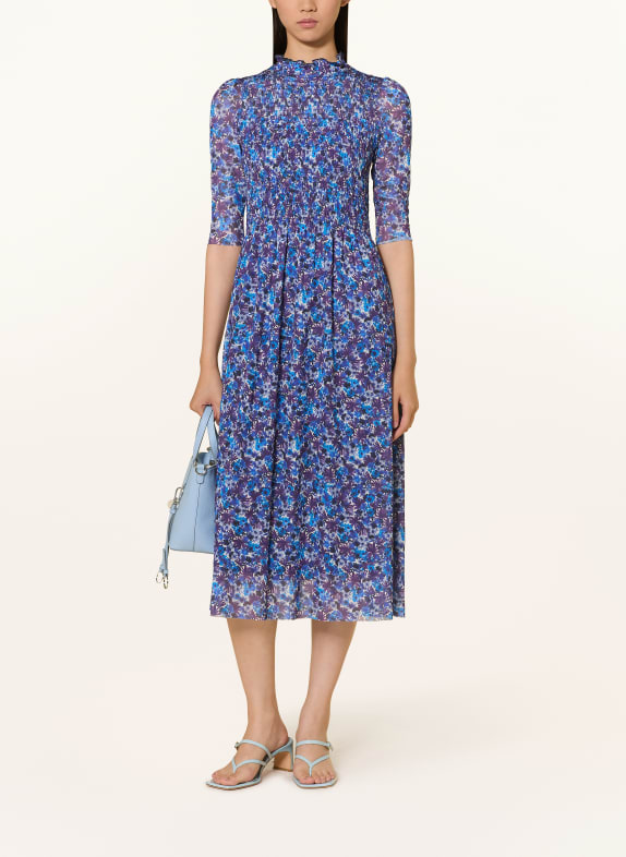 Rich & Royal Mesh-jurk BLAUW / DONKERPAARS / WIT