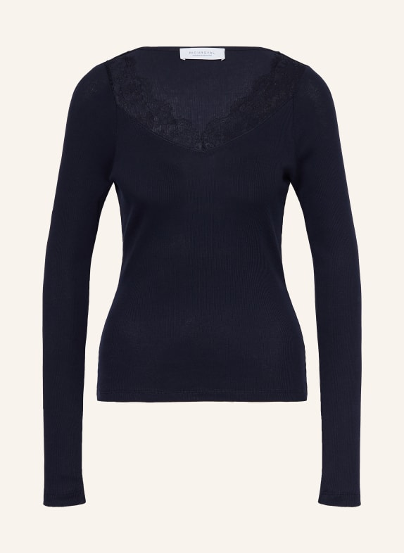 Rich & Royal Longsleeve met lange mouwen en kant DONKERBLAUW