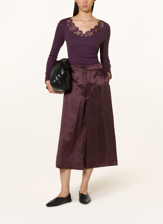Rich & Royal Longsleeve met lange mouwen en kant DONKERPAARS