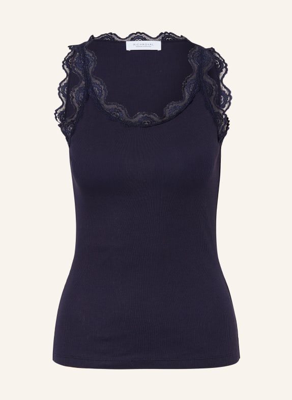 Rich & Royal Top with lace DARK BLUE