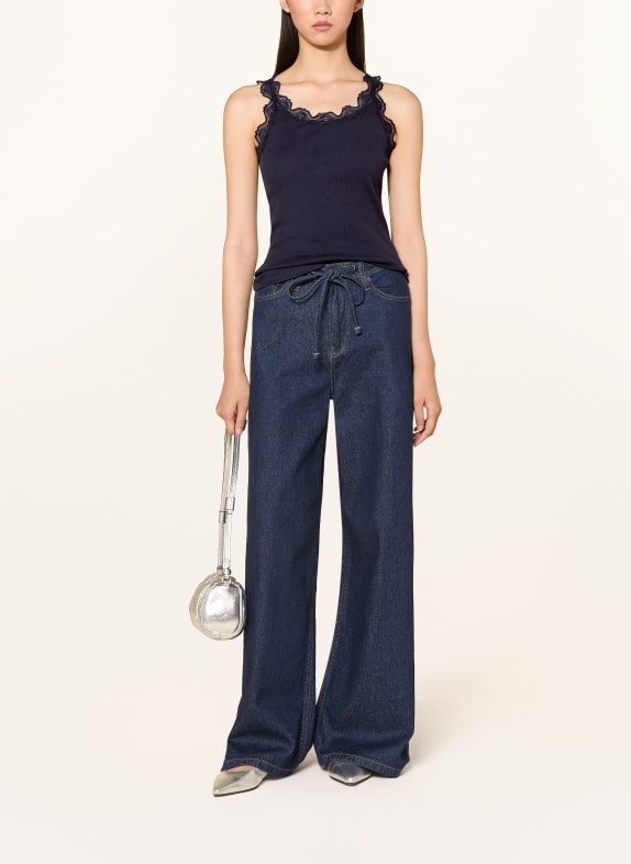 Rich & Royal Top met kant DONKERBLAUW