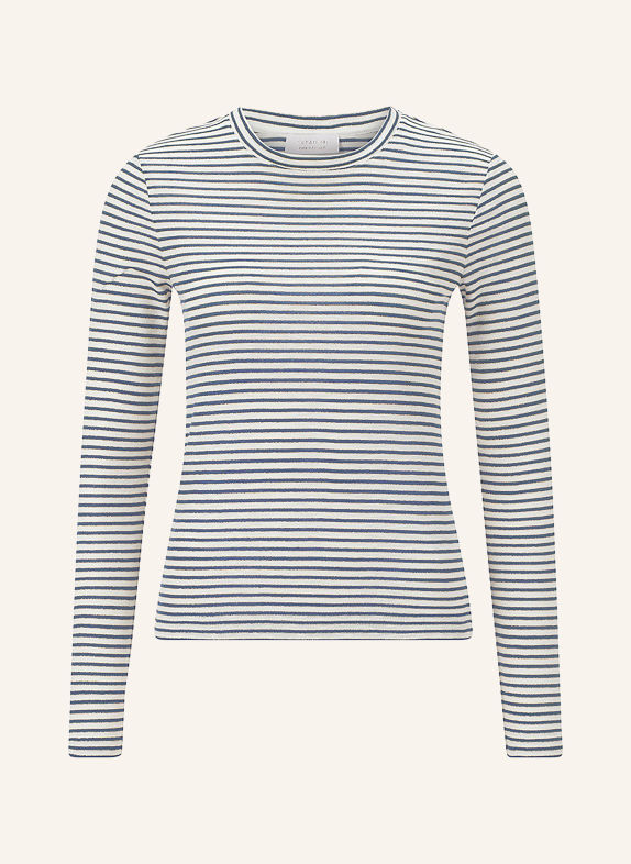 Rich & Royal Long-sleeve shirt with glitter yarn BLUE / WHITE