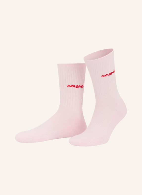 NBDC AMORE Socks LIGHT PINK / RED