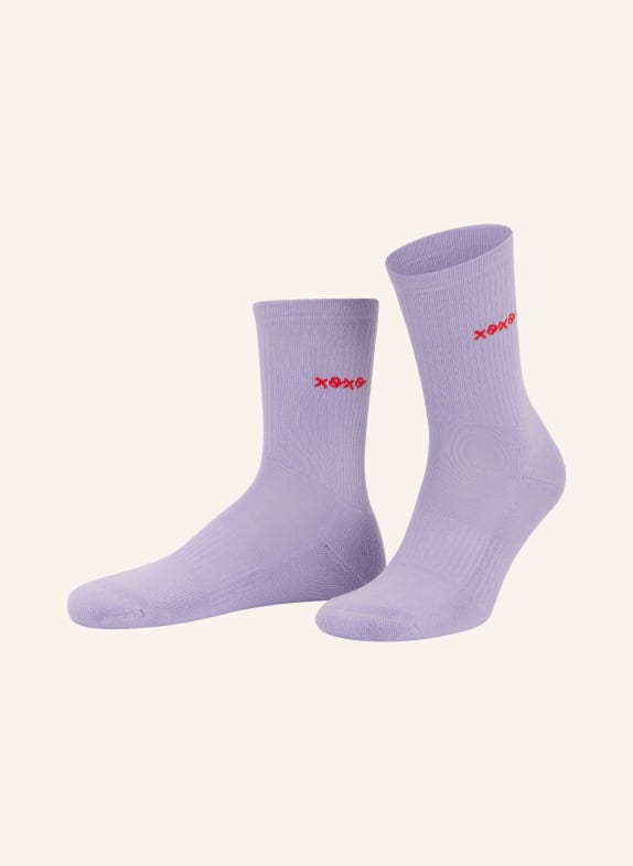 NBDC XOXO Socks LIGHT PURPLE / RED