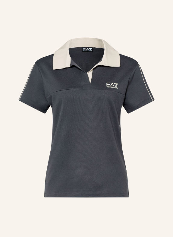 EA7 EMPORIO ARMANI Jersey polo shirt TRAIN SPORTING CLUB DARK GRAY / CREAM