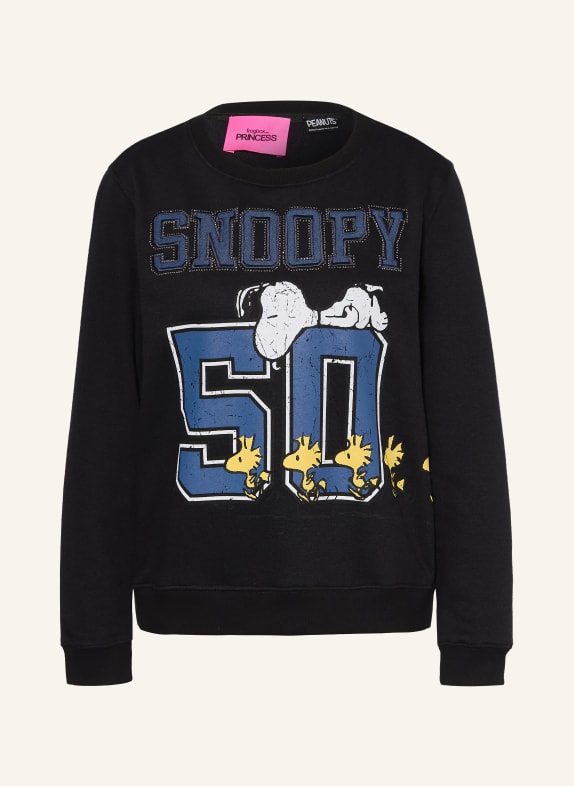 FrogBox Sweatshirt avec strass NOIR / JAUNE / BLEU FONCÉ