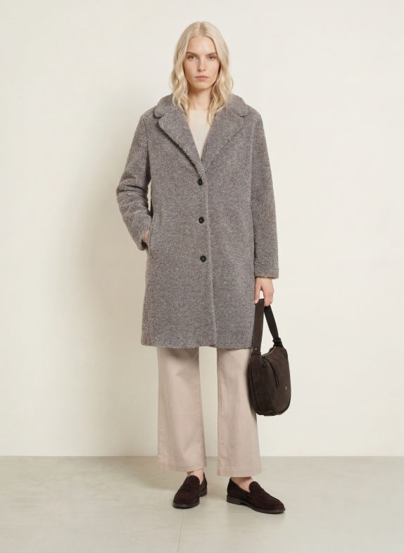Marc O'Polo Teddybont-Mantel TAUPE