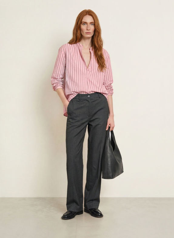 Marc O'Polo Blusenshirt ROSÉ / DUNKELBRAUN / ROSA