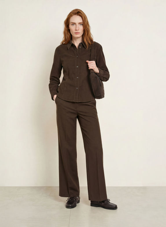 Marc O'Polo Overhemdblouse van corduroy MARRON FONCÉ