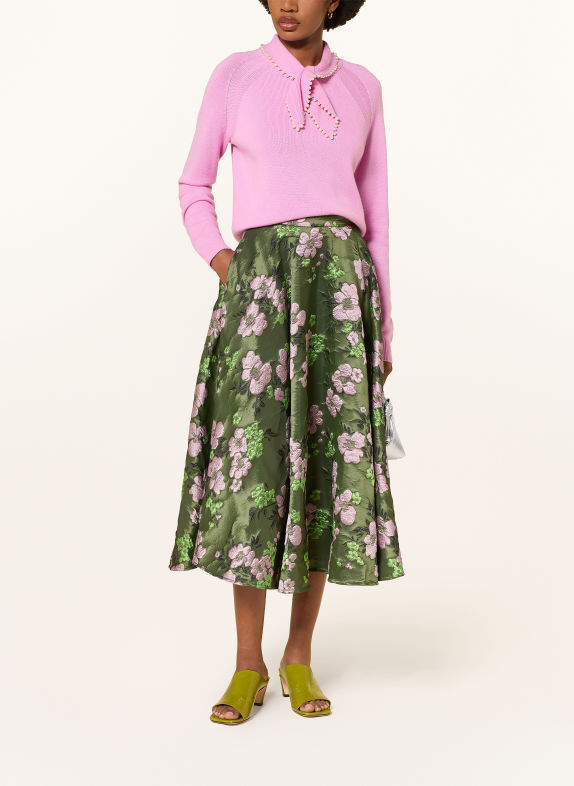 ESSENTIEL ANTWERP Jacquard-Rock KATHYANNE DUNKELGRÜN / LILA / SCHWARZ