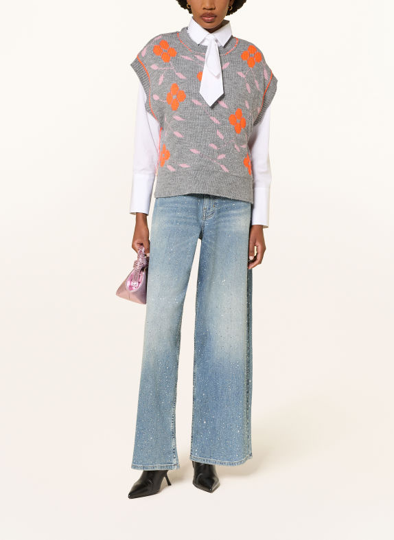 ESSENTIEL ANTWERP Wide Leg Jeans KACTUS mit Schmucksteinen AA19 Azure Affair