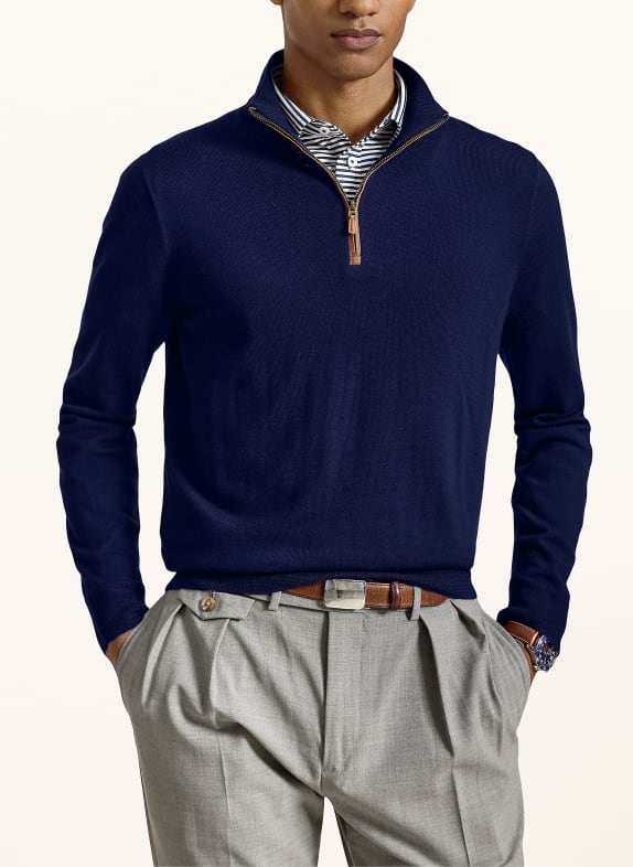 RLX RALPH LAUREN Merino wool half-zip sweater DARK BLUE